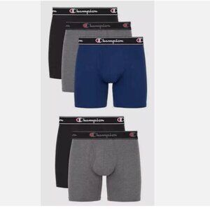 Champion Men's Boxer Briefs - Black, Gray, and Blue